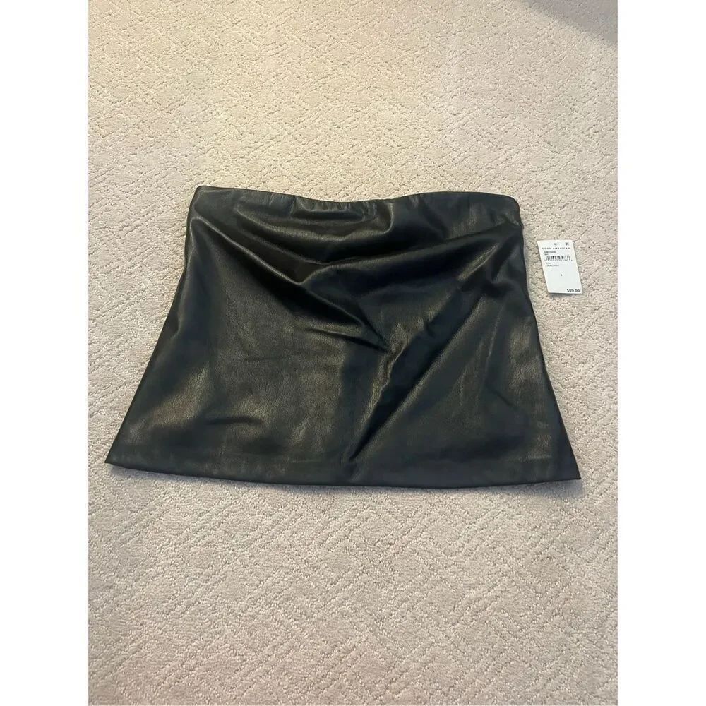 NWT Good American Faux Leather Tube Top